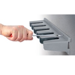 Supporti Ganci per Attrezzi da Giardino | 9,8x31x7 cm | Grigio | in Plastica